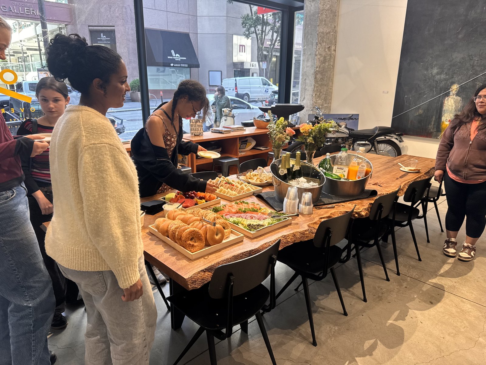 Brunch spread for guests at the showcase